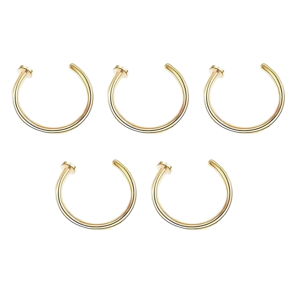1/3/5pcs Women Fake Piercing Nose Ring C Shape Lip Ring Set